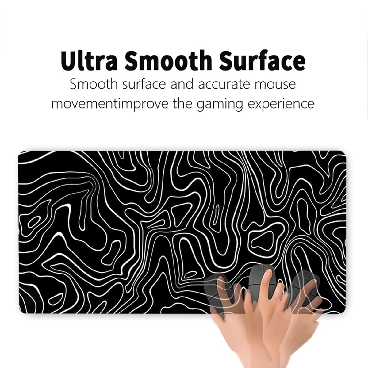 Rcege Large Gaming Mouse Pad Extended Desk Mat with Non Slip Stitched Edge | Waterproof surface, Smooth tracking, Keyboard & mouse, Desk office use, Easy clean, Durable mouse mat thumbnail 4