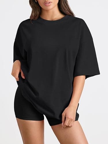 Trendy Queen Womens Oversized Summer T Shirts Plus Size Batwing Cute Casual Tops Short Sleeves Fashion Workout Clothes thumbnail 2