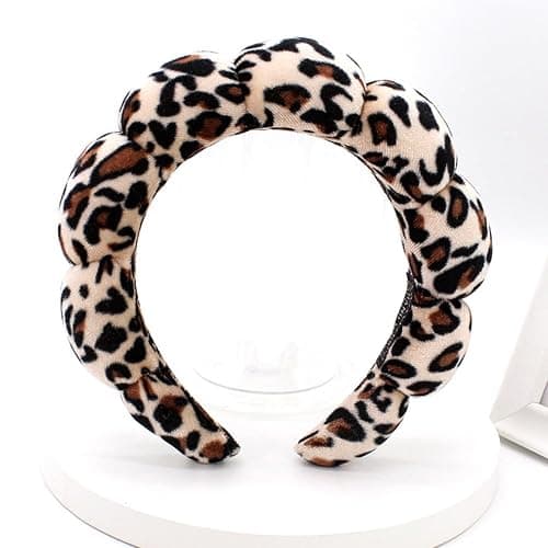 AOENJIE Spa Headbands for Washing Face or Makeup, Sponge Bubble Skincare Headbands, Puffy Terry Cloth Hairband for Women, Skin Care Makeup Headwear Hair Accessories for Girls thumbnail 3