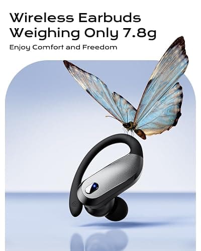 Wireless Earbuds Bluetooth 5.3 Sport Headphones with Earhooks,IPX7 Waterproof Earphones,48H Playtime Earbuds,Lightweight 7.8g,Noise Cancelling Mic Bluetooth Headphones for Running & Workout-Black thumbnail 6