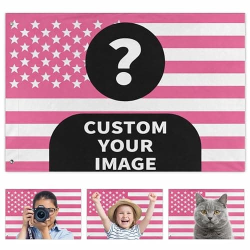 Custom American Flag 2x3 Ft - Pink American Flag Customizable Design Your Photo Personalized Tapestry Banner Bedroom Decoration - Image 1
