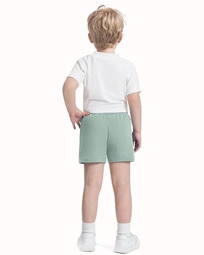 ZUEMET 3 Pack Baby Boys Shorts Toddler Unisex Pull On Jogger Shorts Girls Stretchy Cotton Pants with Pocket Size 18M-5T thumbnail 6