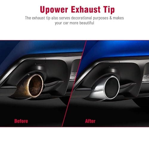 Upower Universal Diesel Trucks Car Exhaust Tip 4 Inch Inlet 6" Outlet 15" Long Stainless Steel Bolt-On thumbnail 7