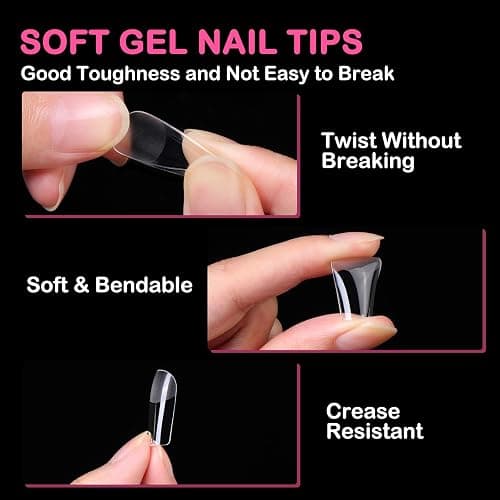 Diboniur 550 Pièces Capsule Americaine Ongle Carré, Faux Ongles Moyen | Capsules en 11 tailles, idéales pour débutantes et manucure DIY rapide à la maison, effet naturel et couverture totale thumbnail 5