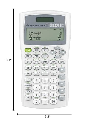Texas Instruments TI-30XIIS Scientific Calculator, White thumbnail 11