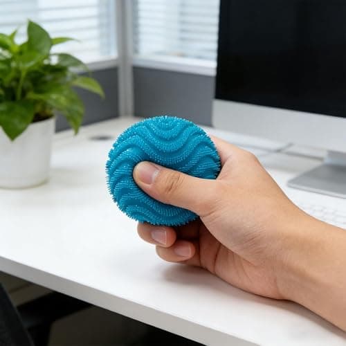 Fuzz Ball Squishy Toy , Soft Fidget Toy for Anxiety Relief, Sensory Squishy Ball Calming Tactile Grip for Focus & Relaxation #1-Blue thumbnail 2