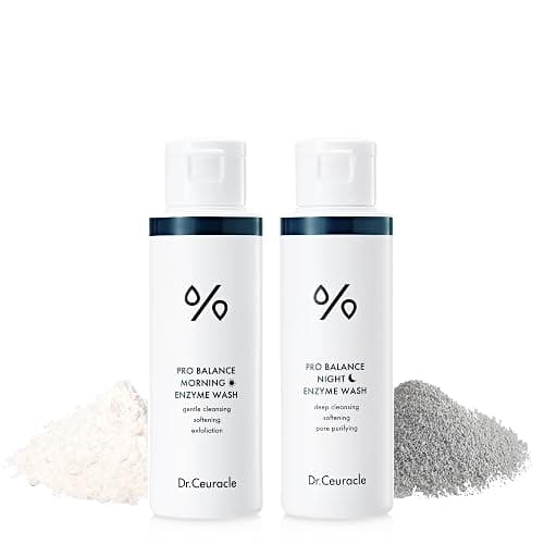 Enzyme Powder Face Wash Set - Dr.Ceuracle Pro Balance Day and Night Powder Wash with Natural Enzymes (2x50g) - Korean AM PM Facial Enzyme Powder Cleanser Bundle for Deep Pore Cleansing - Image 1