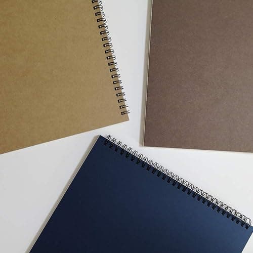 YUREE Spiral Notebook/Spiral Journal Lined, B5 Hard Kraft Cover Wire Bound Notebook Ruled, 70 Sheets (140 Pages), 10.5" x 7.3", 3 Notebooks Per Pack, Dark Brown/Blue/Brown thumbnail 5