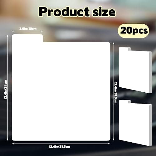 20 Pcs Vinyl Record Dividers, 31.5x34cm Plastic Record Divider with Tabs, Reusable LP Organizers DIY Blank Album Vinyl Separators for 33 RPM LP Organization, White - White thumbnail 2