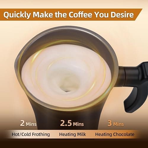 MUMAO Milk Frother, 4-in-1 Electric Milk Steamer, 350ml/11.8oz Automatic Frother Machine for Coffee, Warm and Cold Foam, Temperature Control for Latte, Cappuccino, Hot Chocolate thumbnail 7