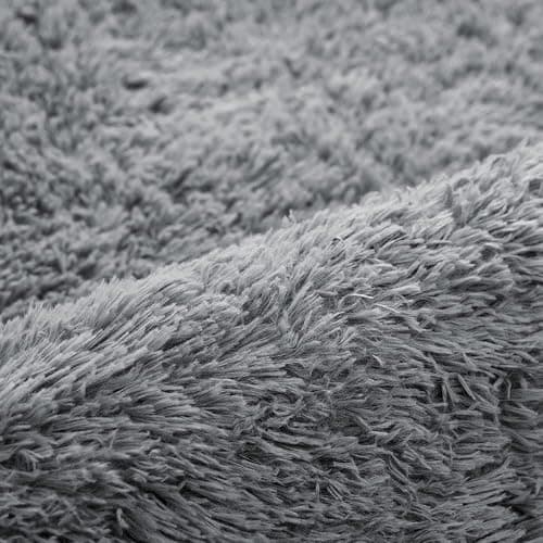 Aspire Homeware Rugs Living Room - Grey Area Rugs for Bedroom Anti Slip - Modern Super Soft Fluffy Shaggy Runner Rug Thick Pile Non Shedding, 60cm x 110 cm - Grey - 60 x 110 cm (Rectangular) thumbnail 7