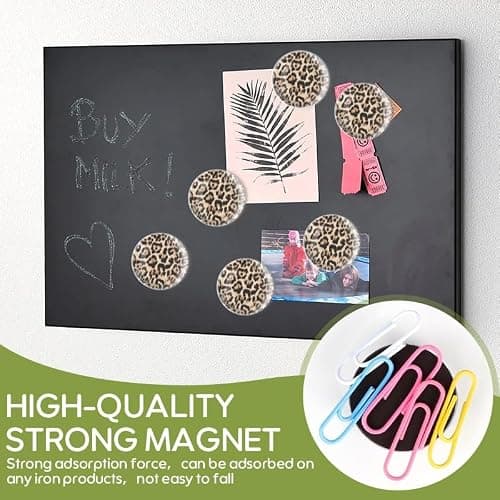 BaHomeck Fridge Magnets 6 Pcs Golden Brown Bionic Leopard Print Round Strong Magnetic Glass Refrigerator Magnet,Magnets Sticker Decorations for Office Whiteboards,Classrooms,Home,Photos,1.2 inch thumbnail 5
