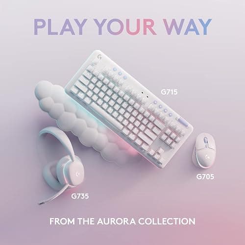 Logitech G713 Wired Mechanical Gaming Keyboard with LIGHTSYNC RGB Lighting, Clicky Switches (GX Blue), and Keyboard Palm Rest, PC/Mac Compatible - White Mist thumbnail 7
