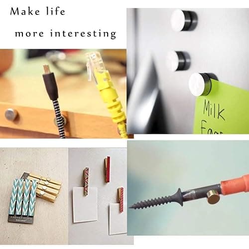 60 Pcs Small Round Neodymium Magnets for Crafts – Little Tiny Mini Refrigerator Whiteboard Locker Fridge Dry Erase Board Cabinets & Nail Art thumbnail 5