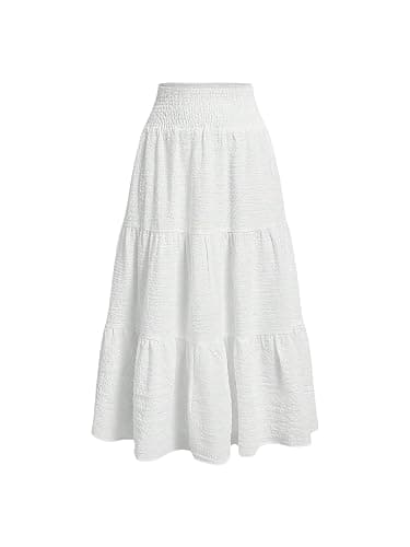 Floerns Girl's Floral Print Summer Layered Frill Trim Boho Long Skirt - Image 1