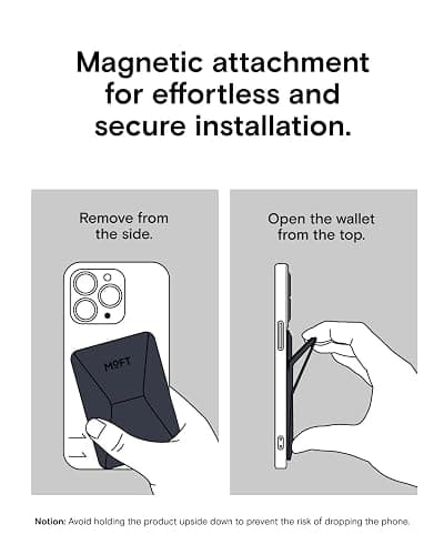 MOFT Magnetic Wallet Stand Compatible with iPhone 17/16/15/14/13/12 Series, Angle Adjustment & Magsafe Compatible MOVAS Phone Stand,Navy Blue thumbnail 9
