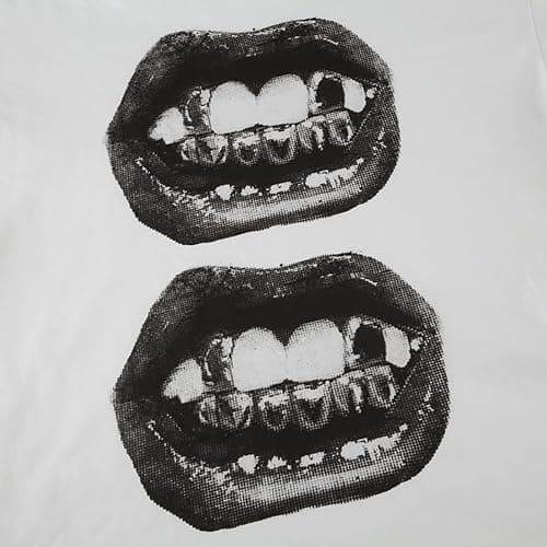 HOHOPEACH Streetwear Grunge One Shoulder Tops Women Teens Oversized Short Sleeve Graphic Tees Y2k Shirt Emo 2000s Clothing thumbnail 6
