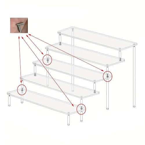 Acrylic 5-Tier Display Stand, Clear Perfume Organizer, Cupcake Stand Holder, Large Shelf Risers for Figures, Party Desserts, Home Decor thumbnail 9