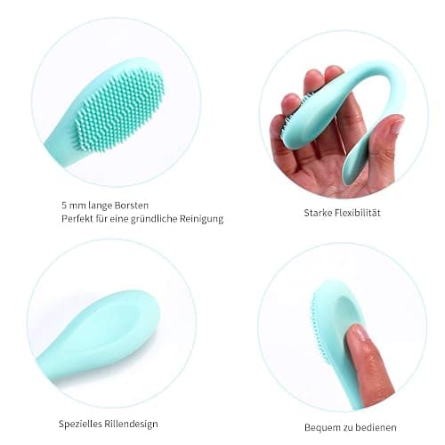 MSQ 2 Facial Cleansing Brush,Silicone Face Mask Brush,Face Exfoliator Brush | Silicone Facial Mud Mask Applicator Brush for Mud, Clay,Charcoal Mixed Mask thumbnail 5