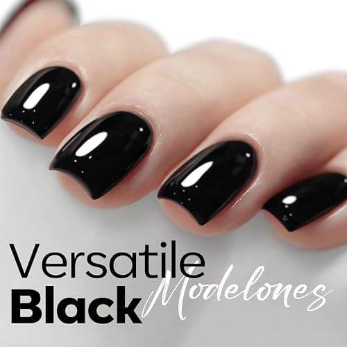 modelones Gel Nail Polish Black Gel Polish Black Nail Polish Soak Off No Peel Thickening Nail Art Manicure for Girl 15 ML thumbnail 6