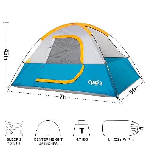 Camping Tent 2-4 Person, Waterproof Windproof Tent with Rainfly Easy Set up-Portable Dome Tents for Camping… thumbnail 2