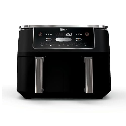 Ninja Foodi Air Fryer, 10 Qt/9.5L DualZone, 6-in-1, Black, DZ302C | Air fry, broil, roast, keep warm, dehydrate, bake, 2x5 Qt/4.7L baskets, Fits 8 lbs/3.6kg wings - Image 1