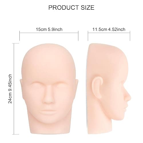 Beayuer Facial Mannequin Practice Training Head for Put on Makeup and Lash Extension Cosmetology Doll Head Soft Touch Rubber Practice Face Model Easy to Clean by Skincare Essential Oil (1 Pc, White) thumbnail 3