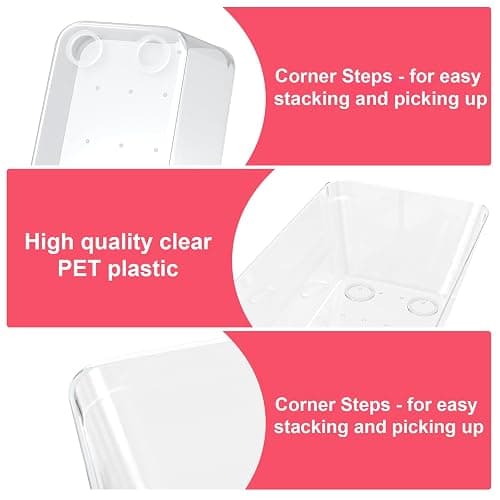 Comfylichi 15 Piece Clear Plastic Drawer Organizers Set - 4 Sizes Bathroom & Dresser Storage Bins, Stackable Kitchen Desk Organizer Trays for Makeup, Jewelry, Utensils, Junk, Gadgets thumbnail 4