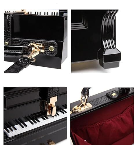 MILATA Piano Shaped Purse Handbag Women Box Shaped Party Evening Top Handles Bag Novelty Clutch Crossbody Bag | Piano Shaped, Party, Evening, Top Handles, Bag, Novelty thumbnail 7