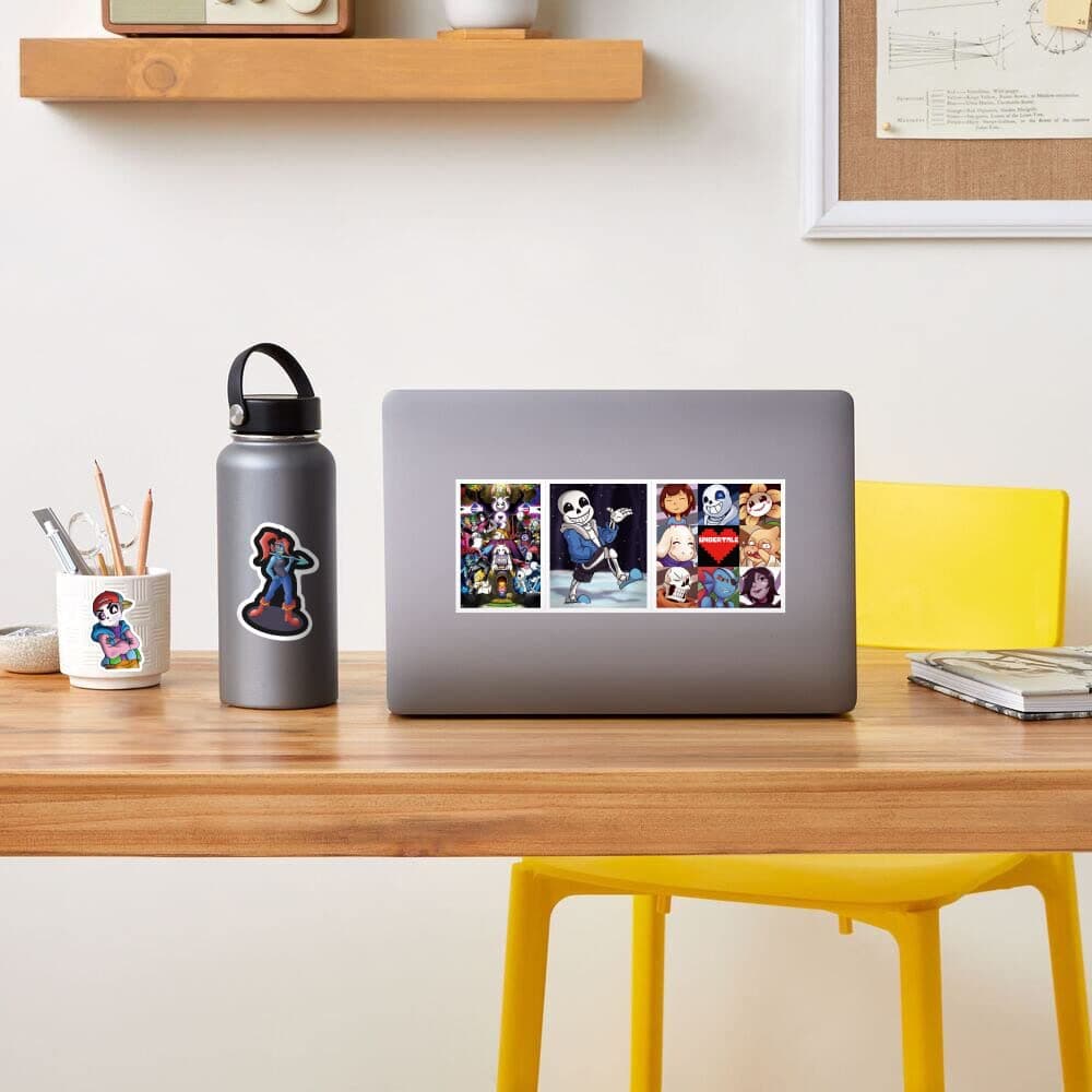 100 Pcs Undertale Stickers for Water Bottles, Skateboard, Luggage, Computer, Collectible Album, Car Stickers, Cute Laptop Stickers for Kids Teens Adults thumbnail 7