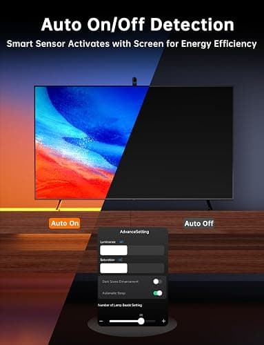 FFJ TV LED Backlight with Sensor, 14.7ft Cuttable RGB Lights That Change with TV for 55-65 Inch Screen and PC Monitor, Smart App Control, Game & Music Sync Color Changing Light thumbnail 7