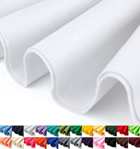 Barcelonetta | Acrylic Felt Fabric | 72'' Inch Wide | 1.5mm Thick | DIY Arts & Crafts, Sewing, Cushion and Padding (White, 1 Yard) - Half Yard White - Image 1