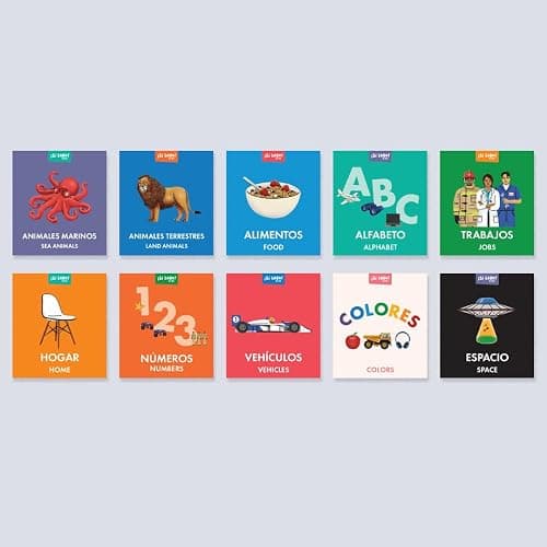 My First Bilingual Library: A Spanish-English Vocabulary Board Book Set of Colors, Numbers, Animals, ABCs, and More (Si Sabo Bilingual Books for Kids) thumbnail 4