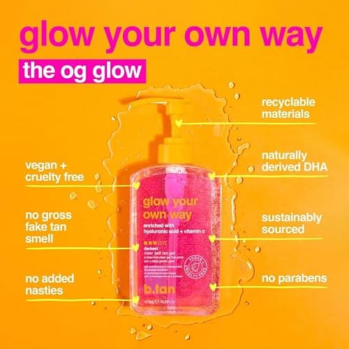 b.tan Best Clear Self Tanning Gel with Mitt Kit | Glow Your Own Way Bundle - Ultra Dark, Quick Express Tanner Gel for Face & Body with Applicator, Transfer-Proof, No Fake Tan Smell, 16 Fl Oz thumbnail 3