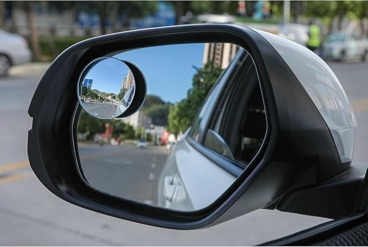 LivTee Blind Spot Mirror, 2" Round HD Glass Frameless Convex Rear View Mirrors Exterior Accessories with Wide Angle Adjustable Stick for Car SUV and Trucks, Pack of 2 thumbnail 6