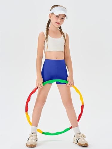 Haloumoning Girls Athletic Shorts Kids High Waisted Yoga Dance Biker Shorts Comfy Gymnastics Shorts 5-14Y thumbnail 6