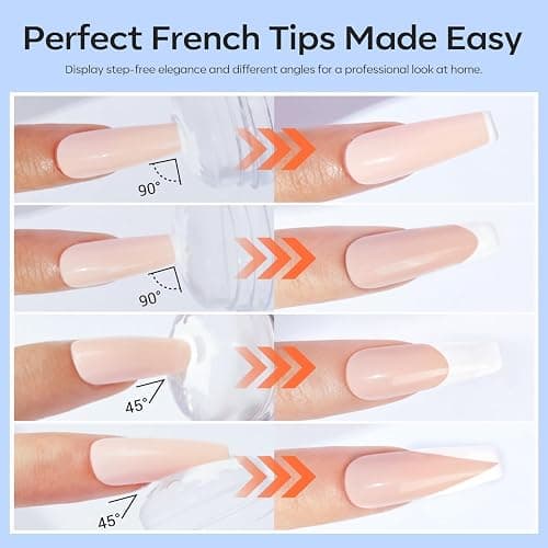 modelones French Tip Nail Tool 6Pcs Nail Stamp Silicone French Tips Stamp | with 2 Sizes Replacement Heads Nail Stuff for French Manicure Home DIY Salon with Jelly Stamper Scraper Nail Stamping Kit thumbnail 7