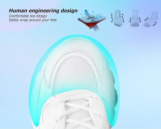 Women's Road-Running-Shoes Slip on Ladies Walking Fashion Athletic Sneakers Work Gym Comfort Lightweight Mesh Soft Sole thumbnail 5