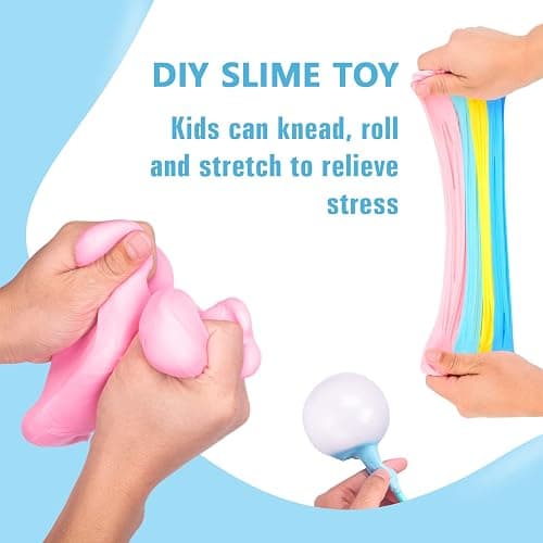 9 Pack Slime Kit, 6 Two-Color Butter & 3 Jelly Cube Crunchy Slime, Stress Relief, Soft Non-Sticky, for Kids Party Favors, School & Family Sensory Toy thumbnail 6