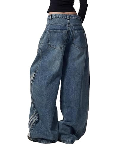 Nutriangee Men's Baggy Wide Leg Jeans for Men Women Barrel Loose Fit Streetwear Y2k Skateboard Denim Pants thumbnail 4