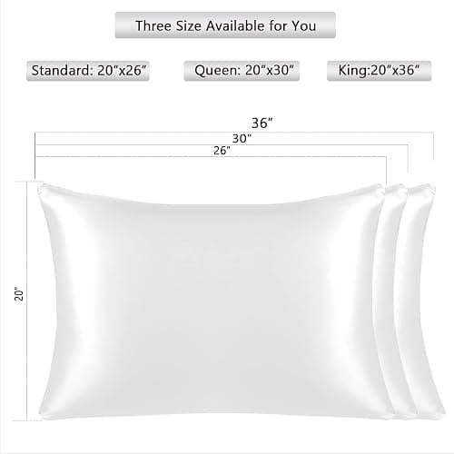 Texbee Silk Pillowcase, 22 Momme Mulberry Silk Pillowcases for Hair and Skin Health, Soft Smooth Breathable Cool Satin Pillow Case for Beauty Sleep, with Gift Box, 1pc (50x75 cm, Ivory White) thumbnail 2