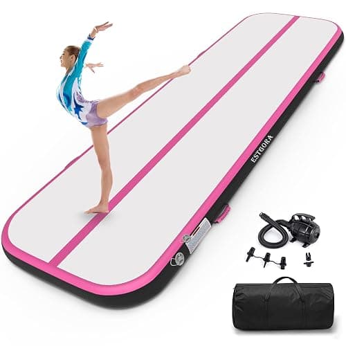 Estgora Gymnastics Mat for Tumbling Tumble Track, Thick Inflatable Gymnastic Training Equipment For kids At Home Gym Cheerleading with Electric Pump - Image 1