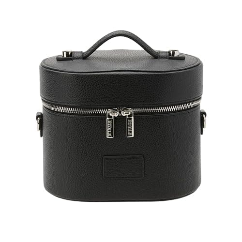 Makeup Bag Vanity Case, Portable Makeup Organizer Case, with Dividers Stylish Travel Toiletry Bags for Men Women, Wine Red, Toiletry Bag for Women (Black) - Image 1