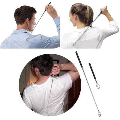 Back Scratcher, WOVTE Telescopic Stainless Steel Back Scratcher for Adults, Stocking Fillers for Men Women Gifts for Men Dad Husband, Mothers Day Fathers Day Birthday Gifts Easter Gifts for Him thumbnail 7