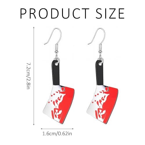 Halloween Ohrringe, Blutiges Ohrringe, Lustige Geschenke Earrings, Damen Hexen Kostüm Vampir Schmuck Accessoires, für Mädchen und Frauen Halloween Partys, Karneval, Rollenspiele thumbnail 2