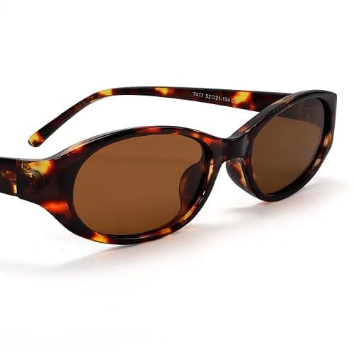 GUVIVI Retro Oval Sunglasses for Women Chic Cat Eye 90s Sunnies Lightweight Narrow Shades Trendy UV protection Sun Glasses thumbnail 7