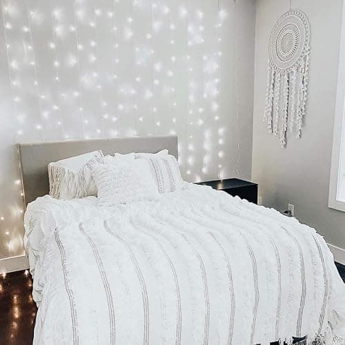 Lighting EVER 594 LED Curtain Lights Cool White, Hanging Fairy String Lights for Bedroom Wall, Indoor Outdoor Backdrop Lights for Wedding, Party, Patio Gazebo (20x10ft, 27 Strings, 9" Apart) - Cool White - 19.7 ft thumbnail 4