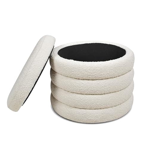 Jennifer Taylor Home Fuji 19" Upholstered Boucle Round Storage Ottoman thumbnail 6