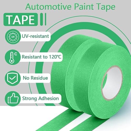 NETEHA 3 Rolls Painters Tape Masking Tape 0.78 Inch x 55 Yard, Heat Resistant No Residue Automotive Adhesive Tape for Automotive Paint and DIY Paint Projects (Green) thumbnail 3