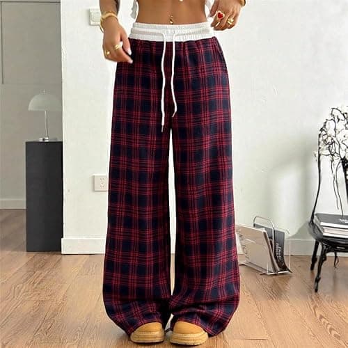 Plaid Goth Alt Pants Baggy Pants for Women Alt Clothing Alternative Clothing thumbnail 3